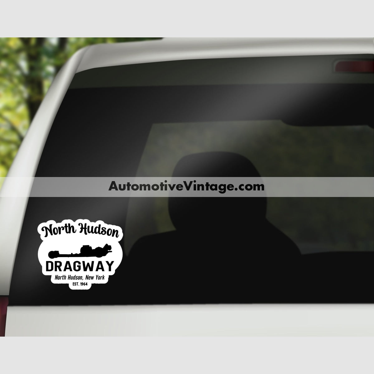 North Hudson Dragway New York B&W Drag Racing Sticker Stickers