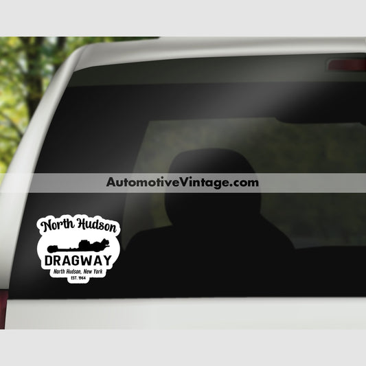 North Hudson Dragway New York B&W Drag Racing Sticker Stickers