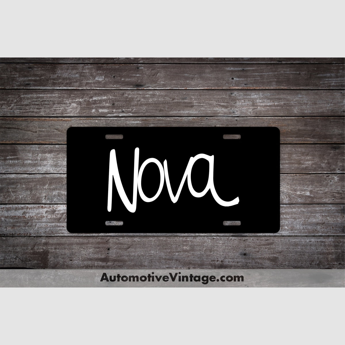 Chevrolet Nova 70S License Plate Black With White Text Car Model