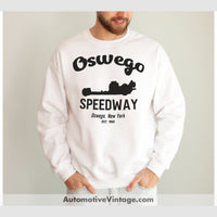 Oswego Speedway New York Drag Racing Sweatshirt White / S
