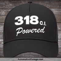 Plymouth 318 C.i. Powered Engine Size Car Hat Black