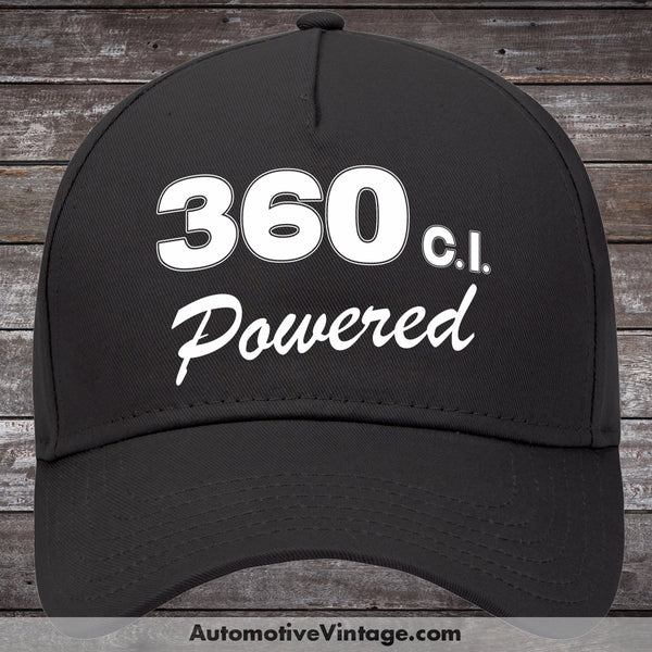 Plymouth 360 C.i. Powered Engine Size Car Hat Black