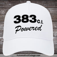 Plymouth 383 C.i. Powered Engine Size Car Hat White