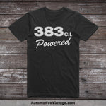 Plymouth 383 C.i. Powered Engine Size Car T-Shirt Black / S T-Shirt