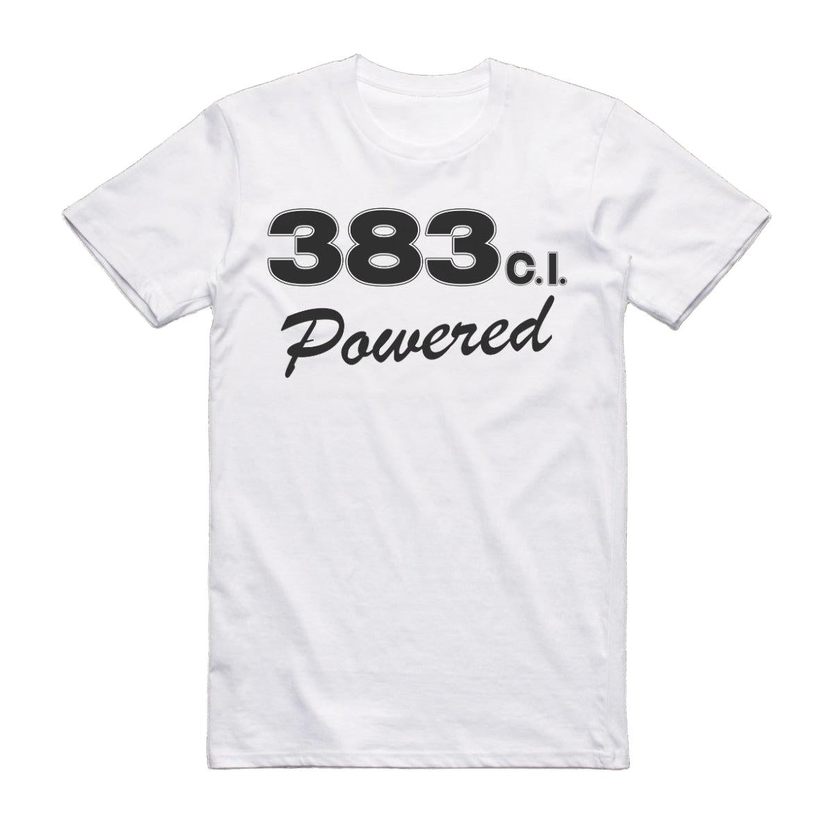 Plymouth 383 C.i. Powered Engine Size Car T-Shirt White / S T-Shirt