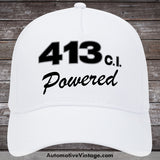 Plymouth 413 C.i. Powered Engine Size Car Hat White