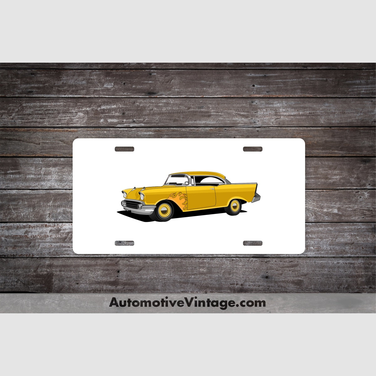 Return To Macon County 1957 Chevy Famous Car License Plate White