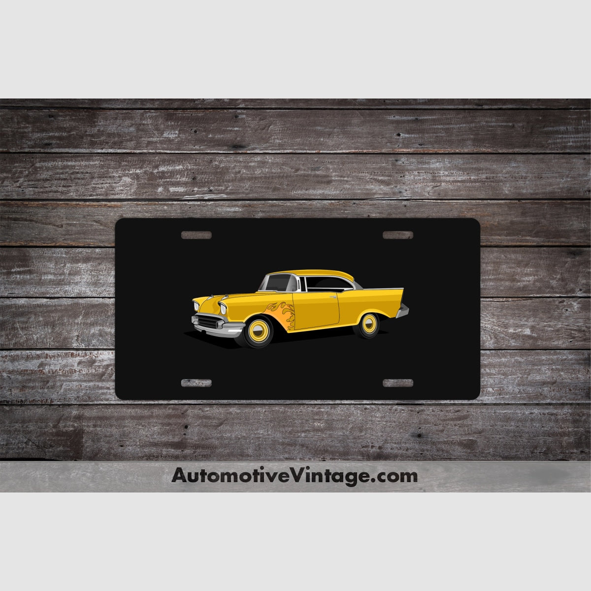Return To Macon County 1957 Chevy Famous Car License Plate Black