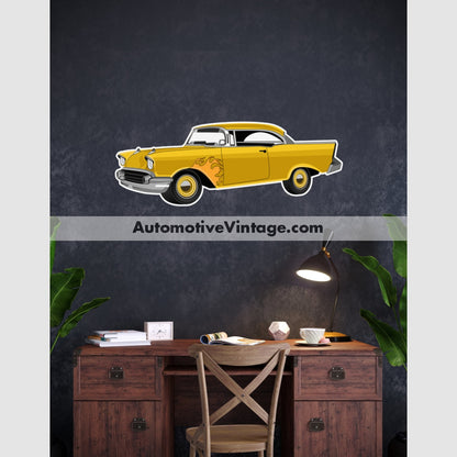 Return To Macon County 1957 Chevy Famous Car Wall Sticker 12 Wide