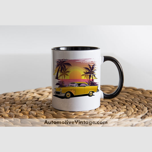 Return To Macon County 1957 Chevy Famous Car Coffee Mug Black & White Two Tone