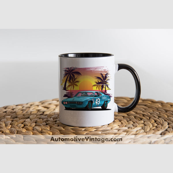 Richard Petty #43 Roadrunner Famous Car Coffee Mug Black & White Two Tone