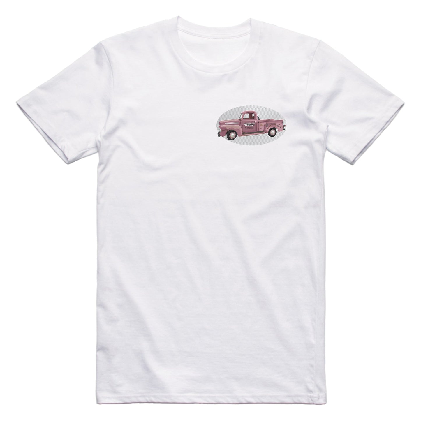 Sanford and Son Ford Pickup Famous Car Chest Logo T-shirt White / S Famous Car T-Shirt