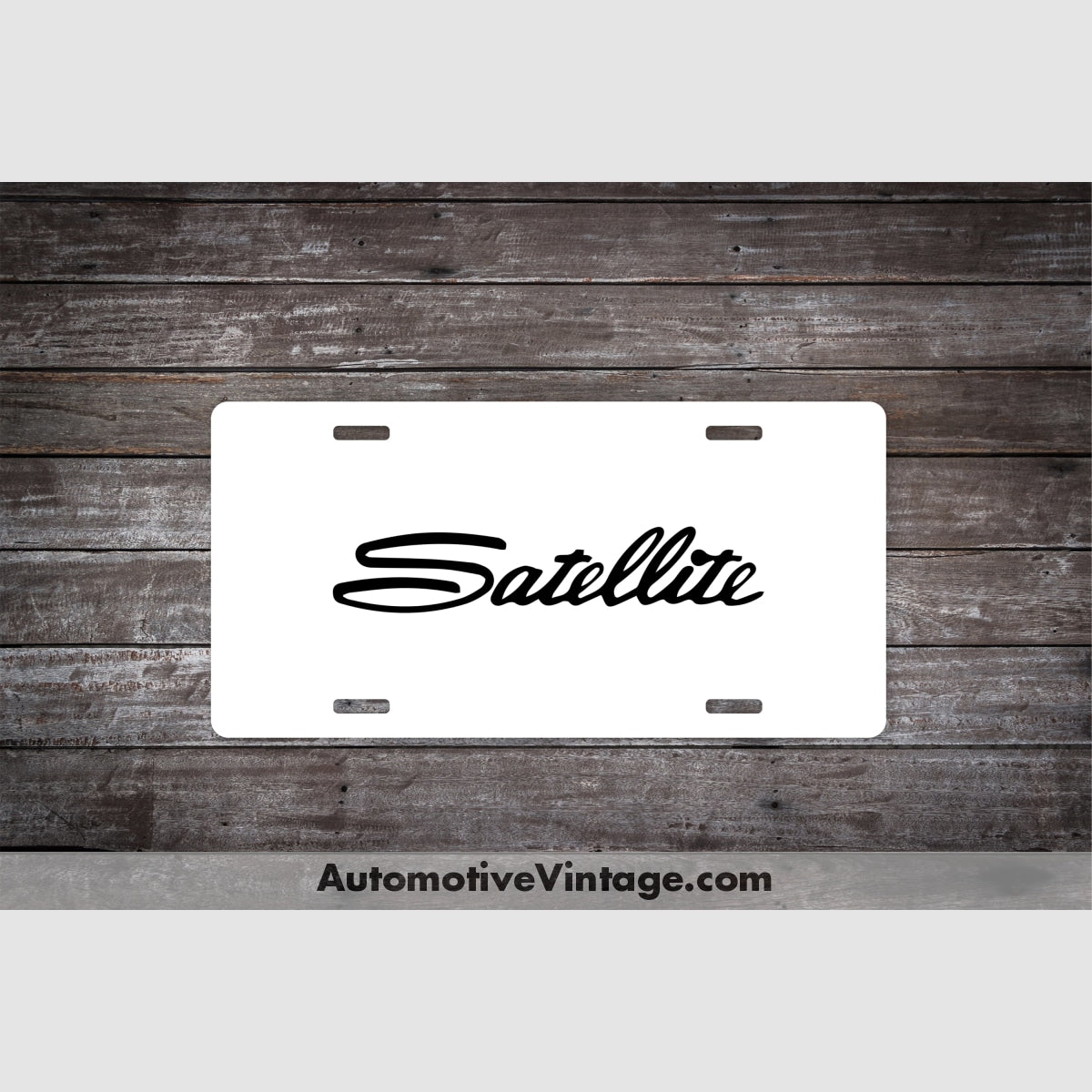 Plymouth Satellite License Plate White With Black Text Car Model