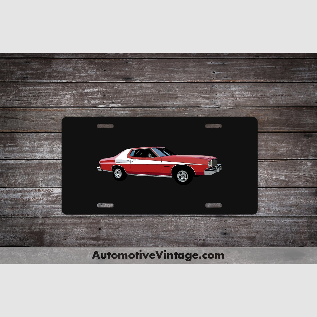 Starsky And Hutch Ford Gran Torino Famous Car License Plate Black