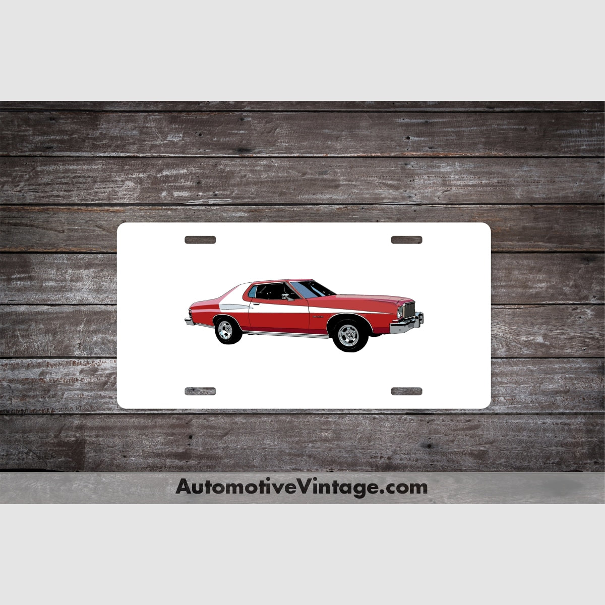Starsky And Hutch Ford Gran Torino Famous Car License Plate White