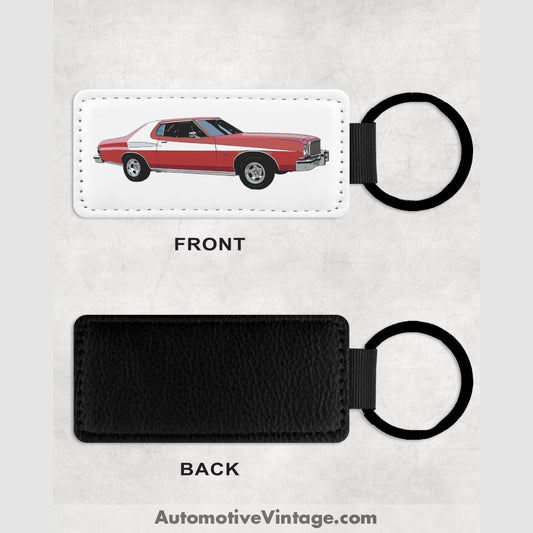 Starsky And Hutch Gran Torino Famous Car Leather Key Chain Keychains
