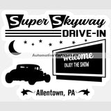 Super Skyway Drive In Allentown Pennsylvania Drive-In Sticker Stickers