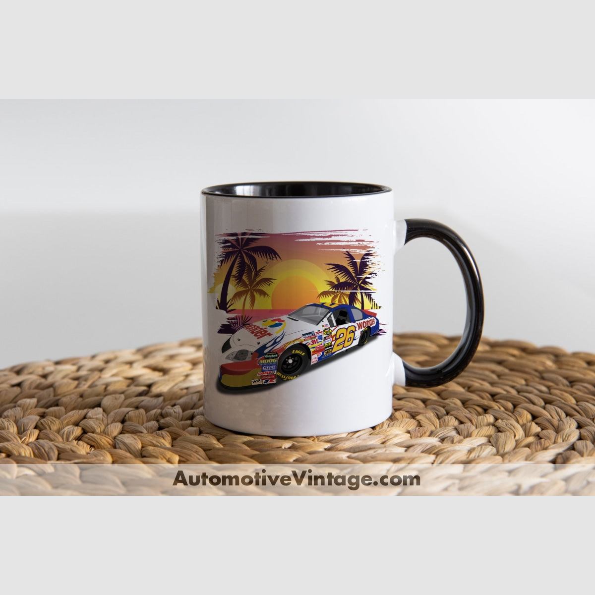Talladega Nights Wonder Bread Famous Car Coffee Mug Black & White Two Tone