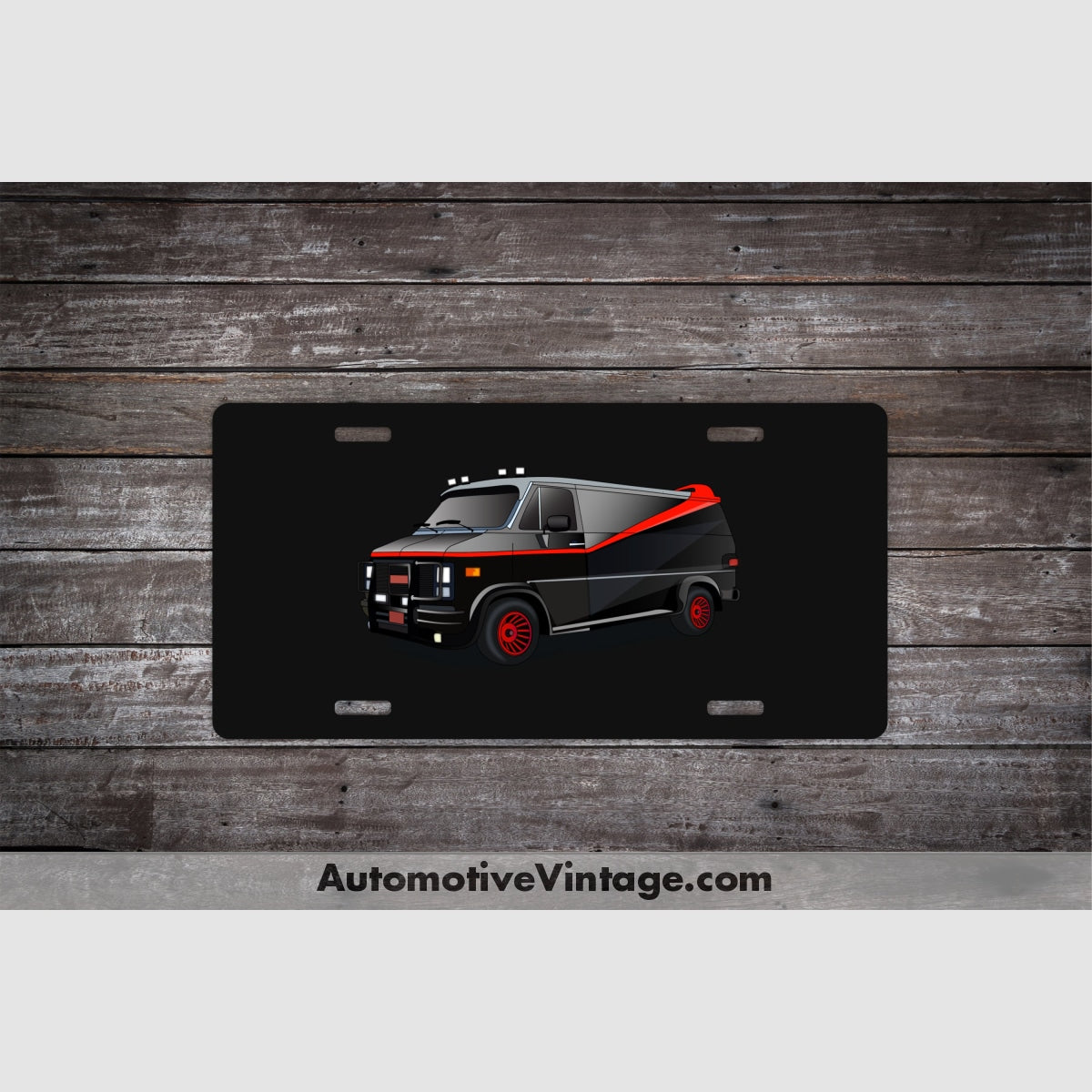 The A Team Gmc Famous Car License Plate Black