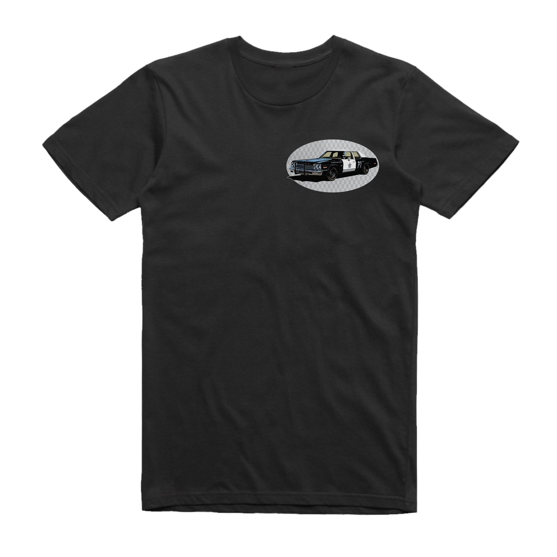 The Blues Brothers Dodge Monaco Famous Car Chest Logo T-shirt Black / S Famous Car T-Shirt