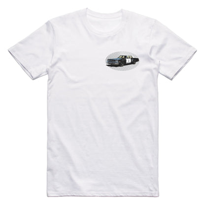 The Blues Brothers Dodge Monaco Famous Car Chest Logo T-shirt White / S Famous Car T-Shirt