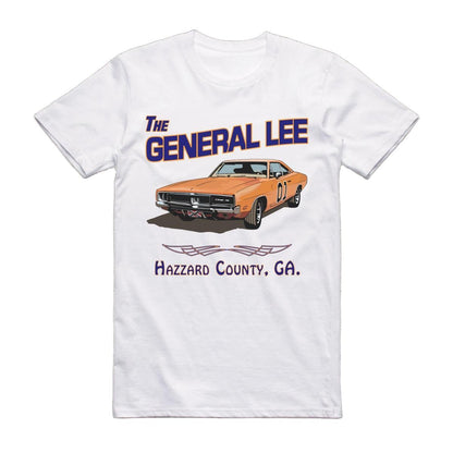 Dukes Of Hazzard The General Lee Television T-Shirt White / S T-Shirt