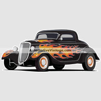 The California Kid 1934 Ford Coupe Famous Car Wall Sticker