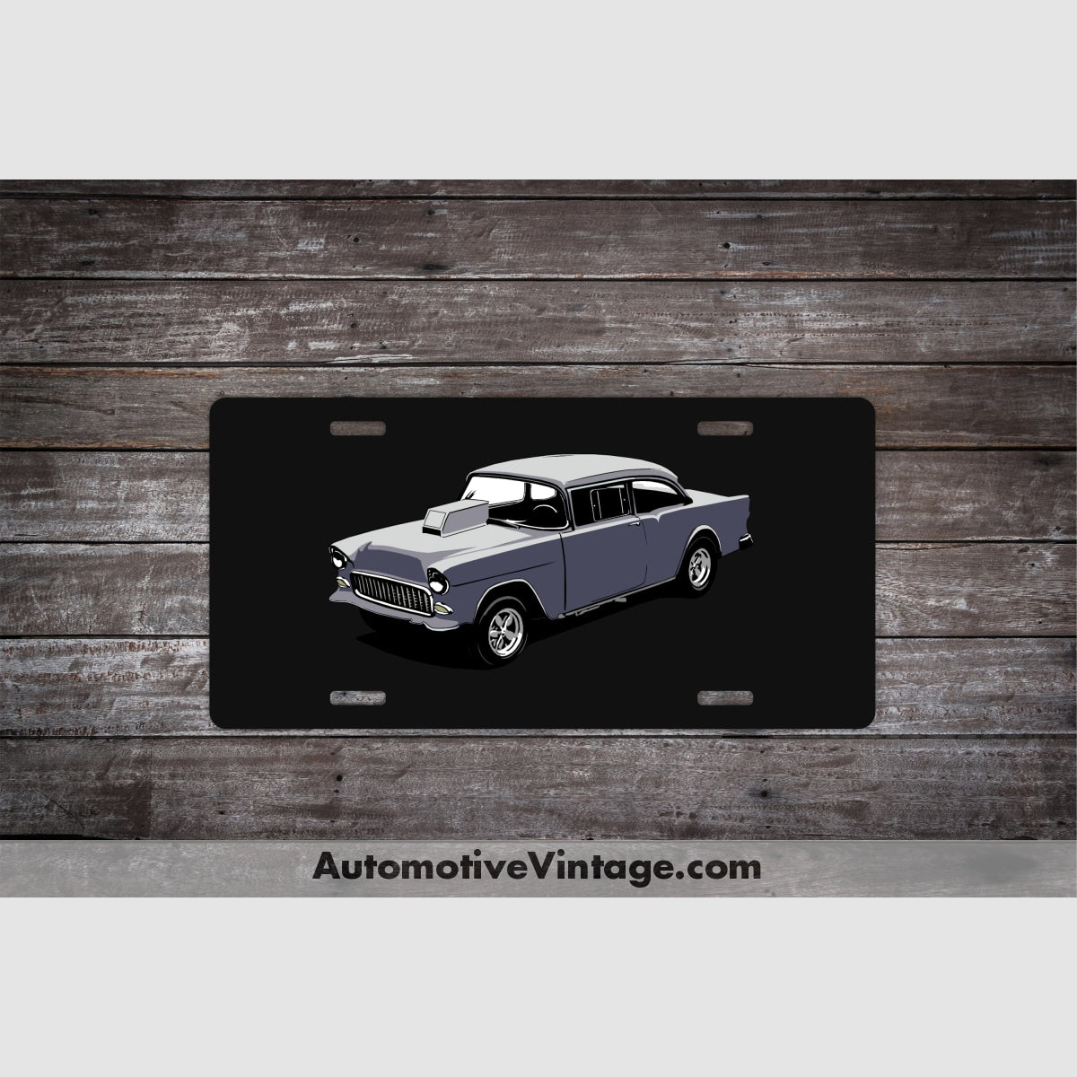 Two Lane Blacktop 1955 Chevy Famous Car License Plate Black