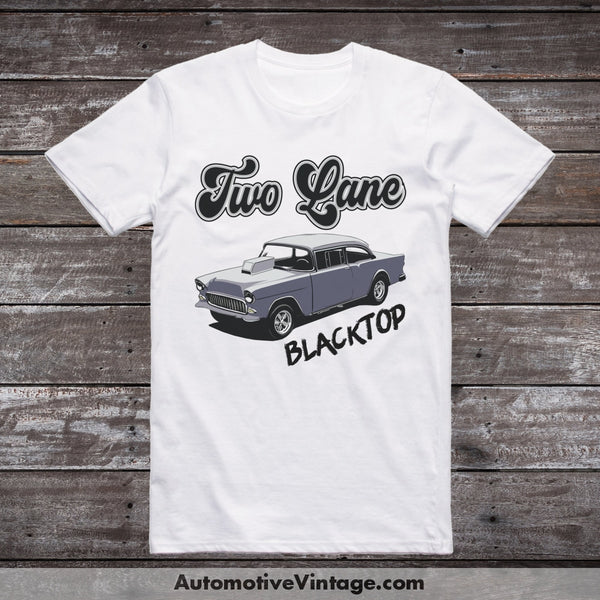 Two Lane Blacktop 1955 Chevy Car Movie T-Shirt White / S Drive In T-Shirt