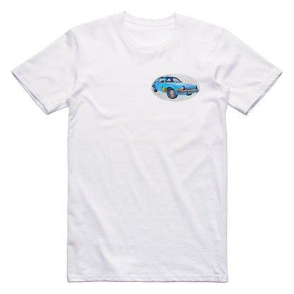 Wayne’s World AMC Pacer Famous Car Chest Logo T-shirt White / S Famous Car T-Shirt