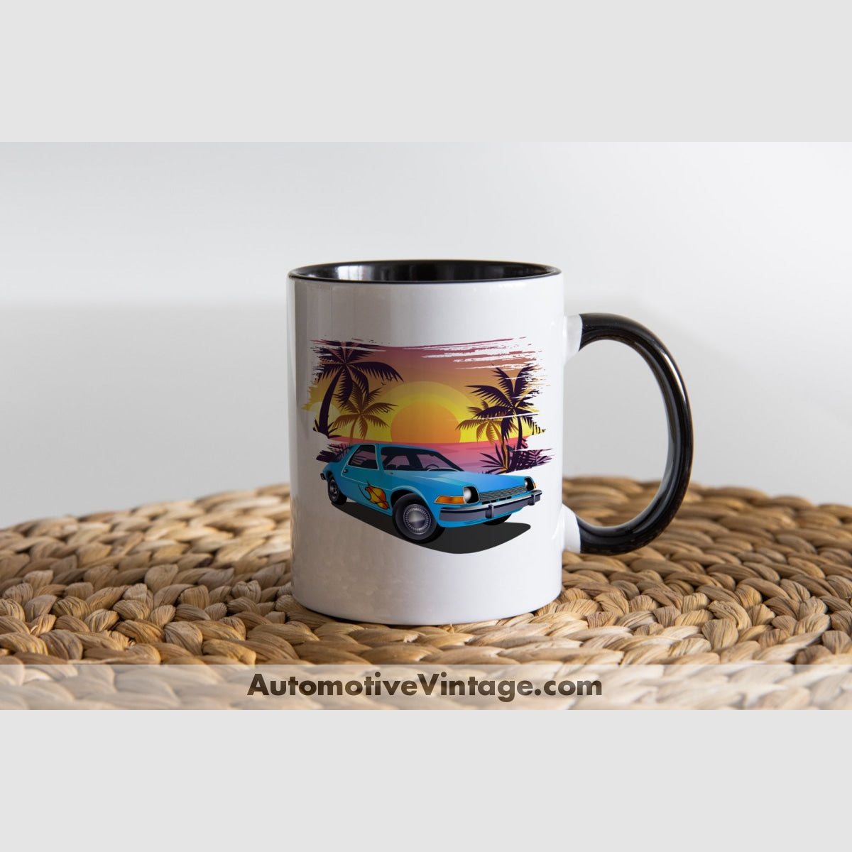 Waynes World Amc Pacer Famous Car Coffee Mug Black & White Two Tone