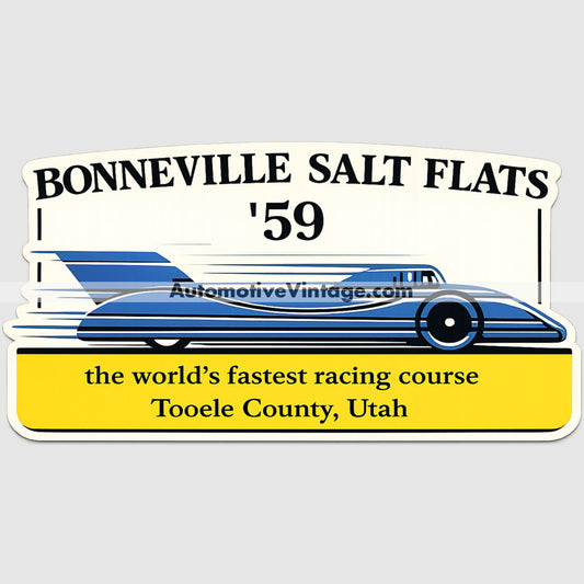 Bonneville Salt Flats 1959 Drag Racing Sticker Sticker Drag Racing Stickers
