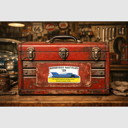 Bonneville Salt Flats 1959 Drag Racing Sticker Sticker Drag Racing Stickers