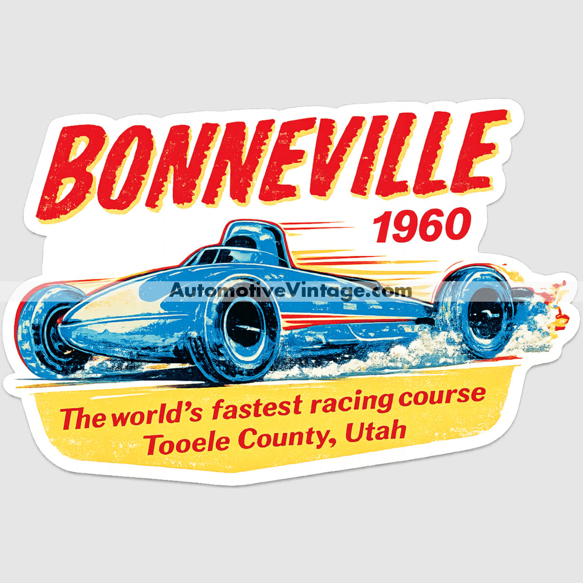 Bonneville Salt Flats 1960 Drag Racing Sticker Sticker Drag Racing Stickers