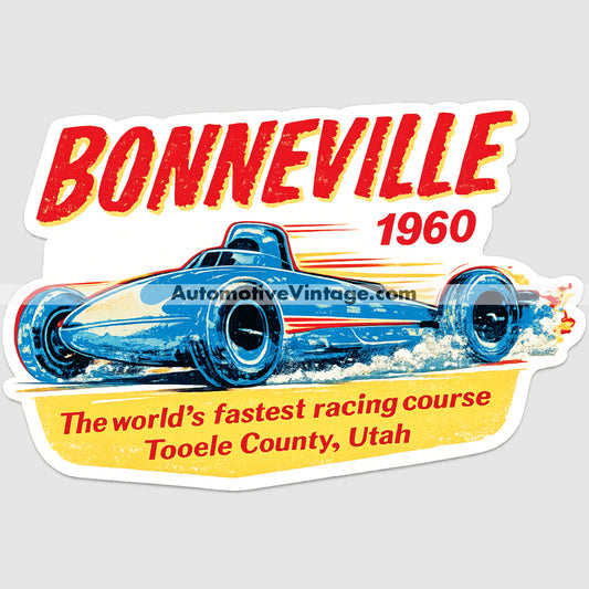 Bonneville Salt Flats 1960 Drag Racing Sticker Sticker Drag Racing Stickers
