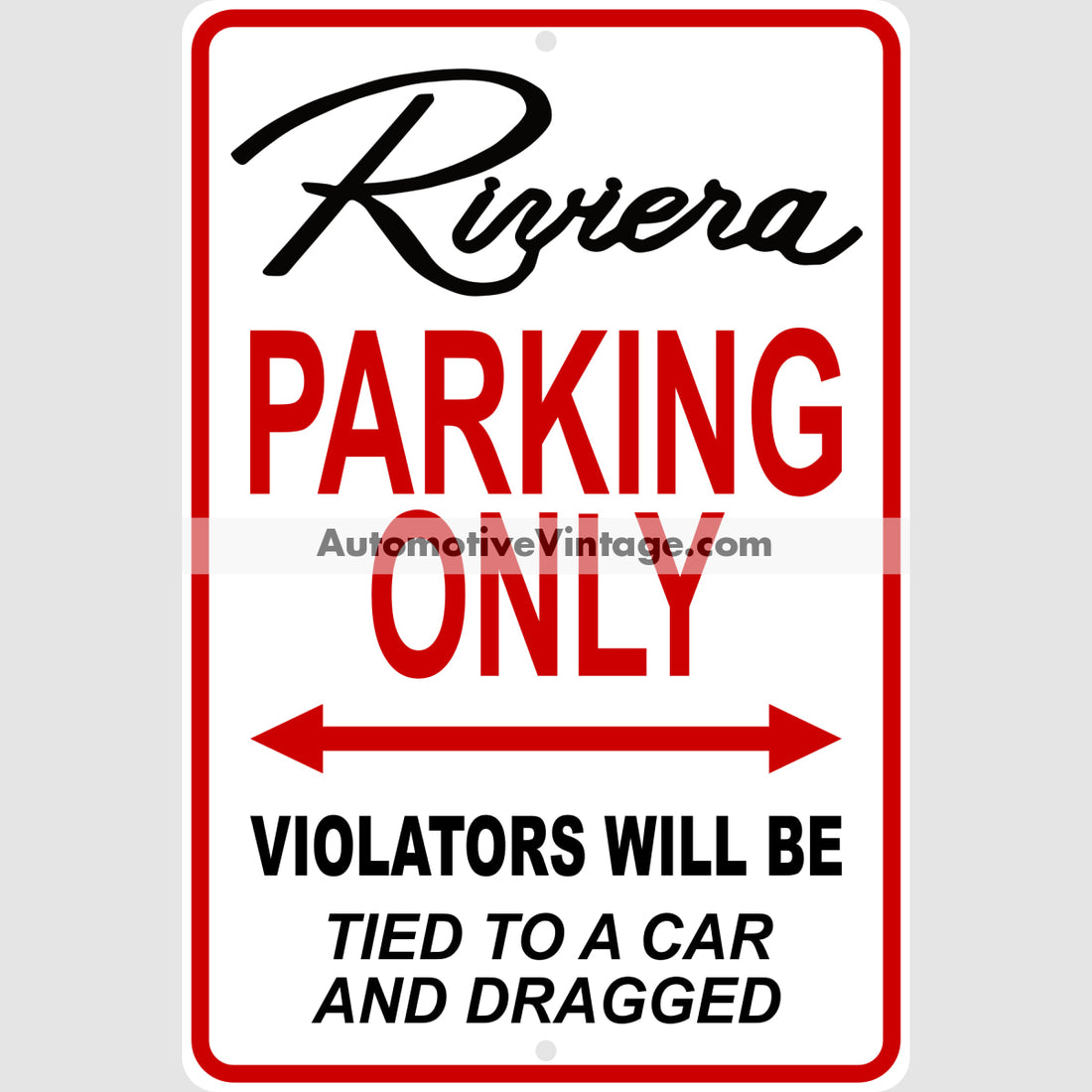 Buick Riviera Metal Parking Sign – Automotive Vintage