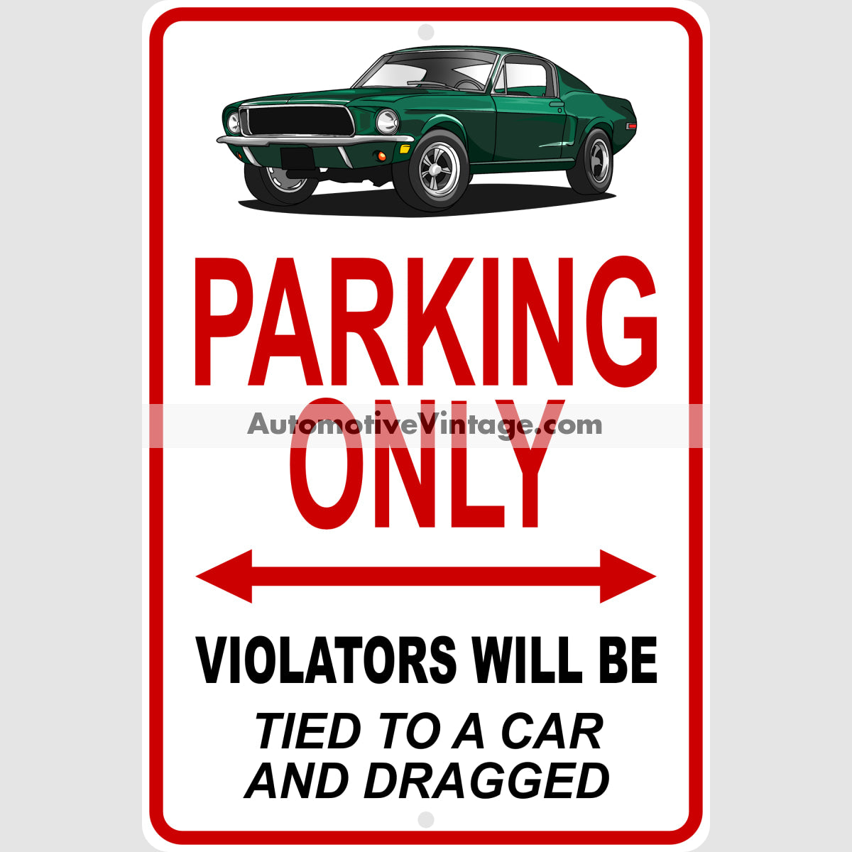Bullitt Ford Mustang Famous Car Metal Parking Sign
