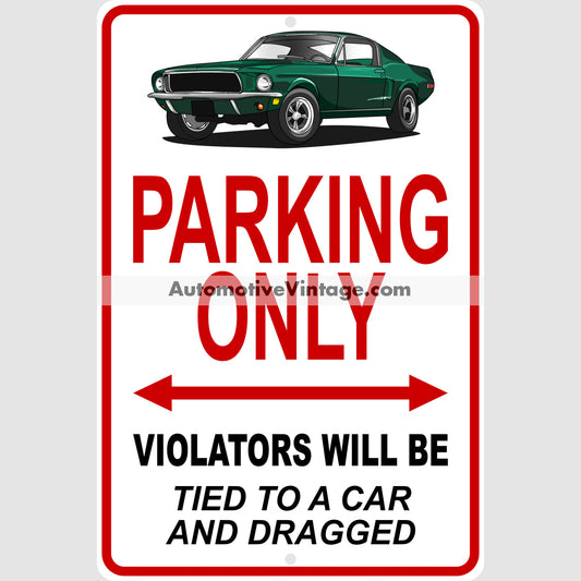Bullitt Ford Mustang Famous Car Metal Parking Sign