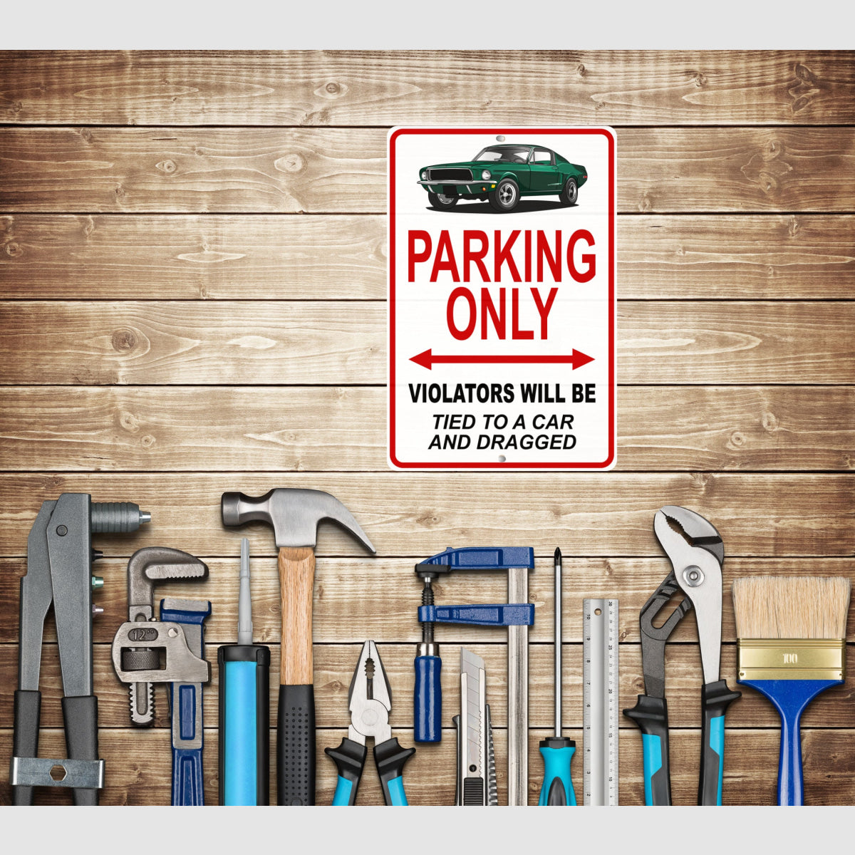 Bullitt Ford Mustang Famous Car Metal Parking Sign