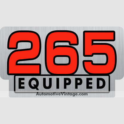 Chevrolet 265 Equipped Engine Size Silver Foil Sticker Stickers