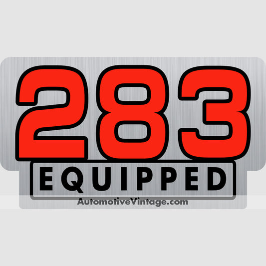 Chevrolet 283 Equipped Engine Size Silver Foil Sticker Stickers