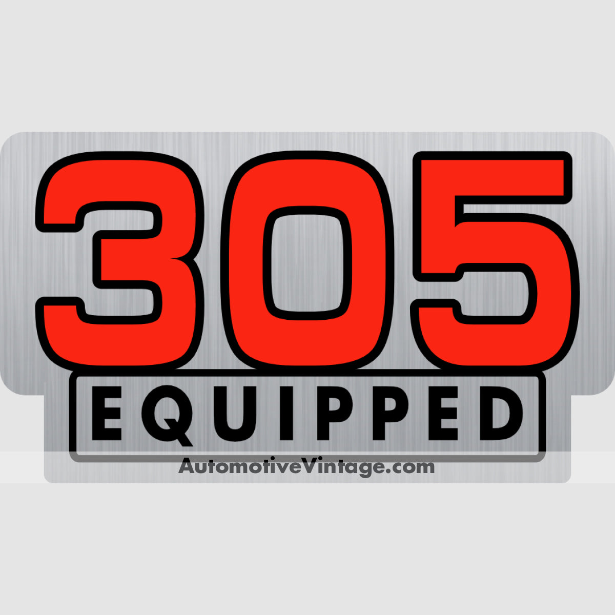 Chevrolet 305 Equipped Engine Size Silver Foil Sticker Stickers
