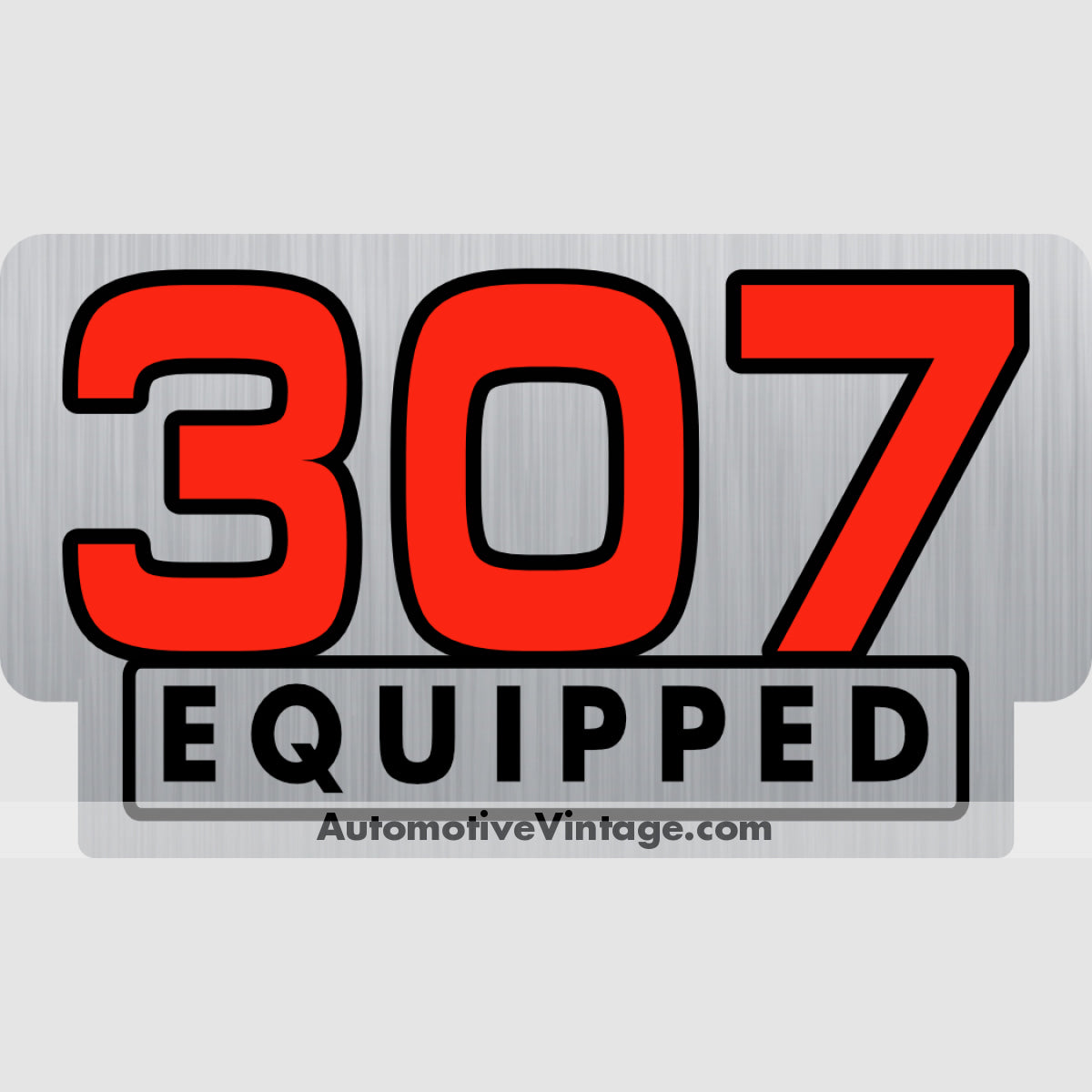 Chevrolet 307 Equipped Engine Size Silver Foil Sticker Stickers
