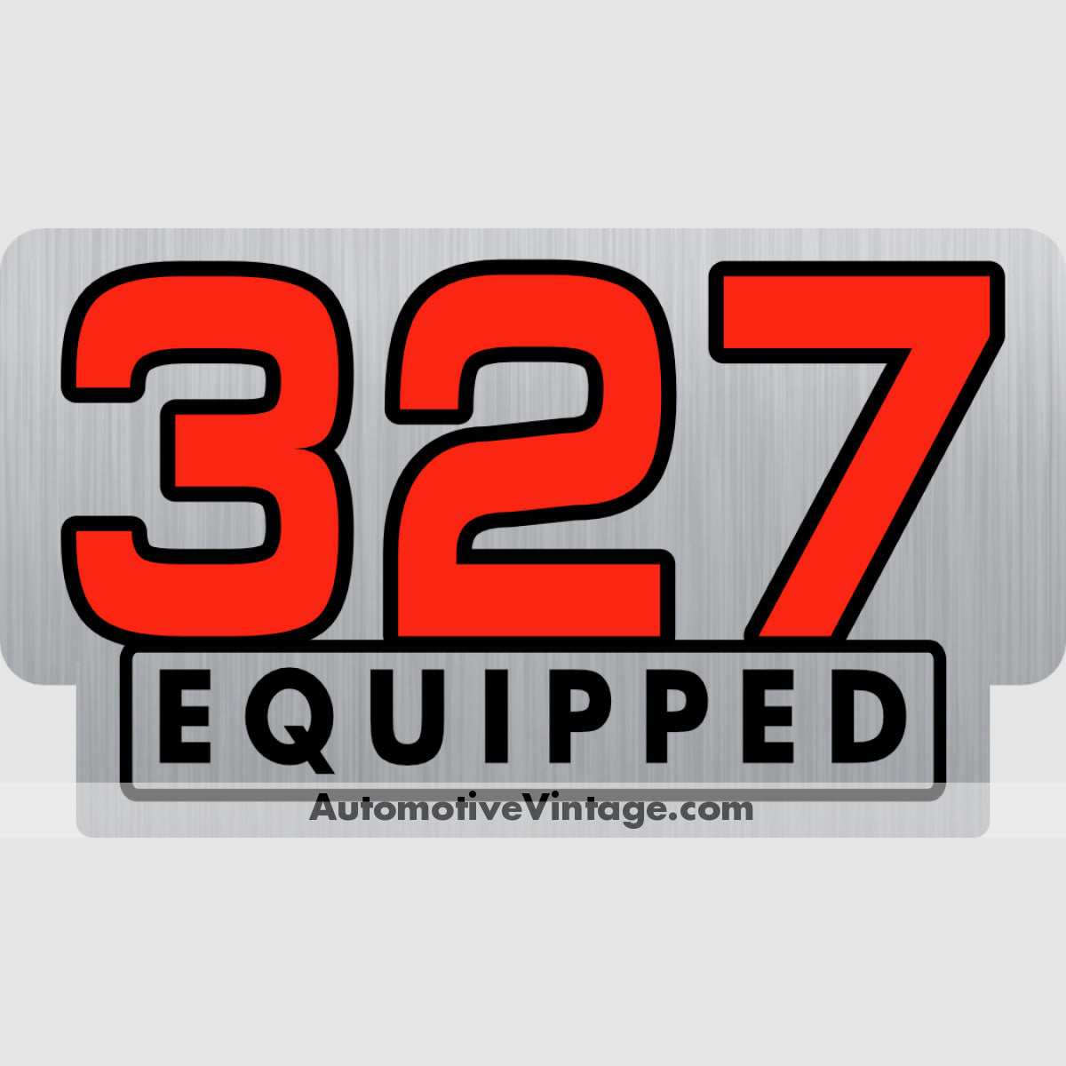 Chevrolet 327 Equipped Engine Size Silver Foil Sticker Stickers