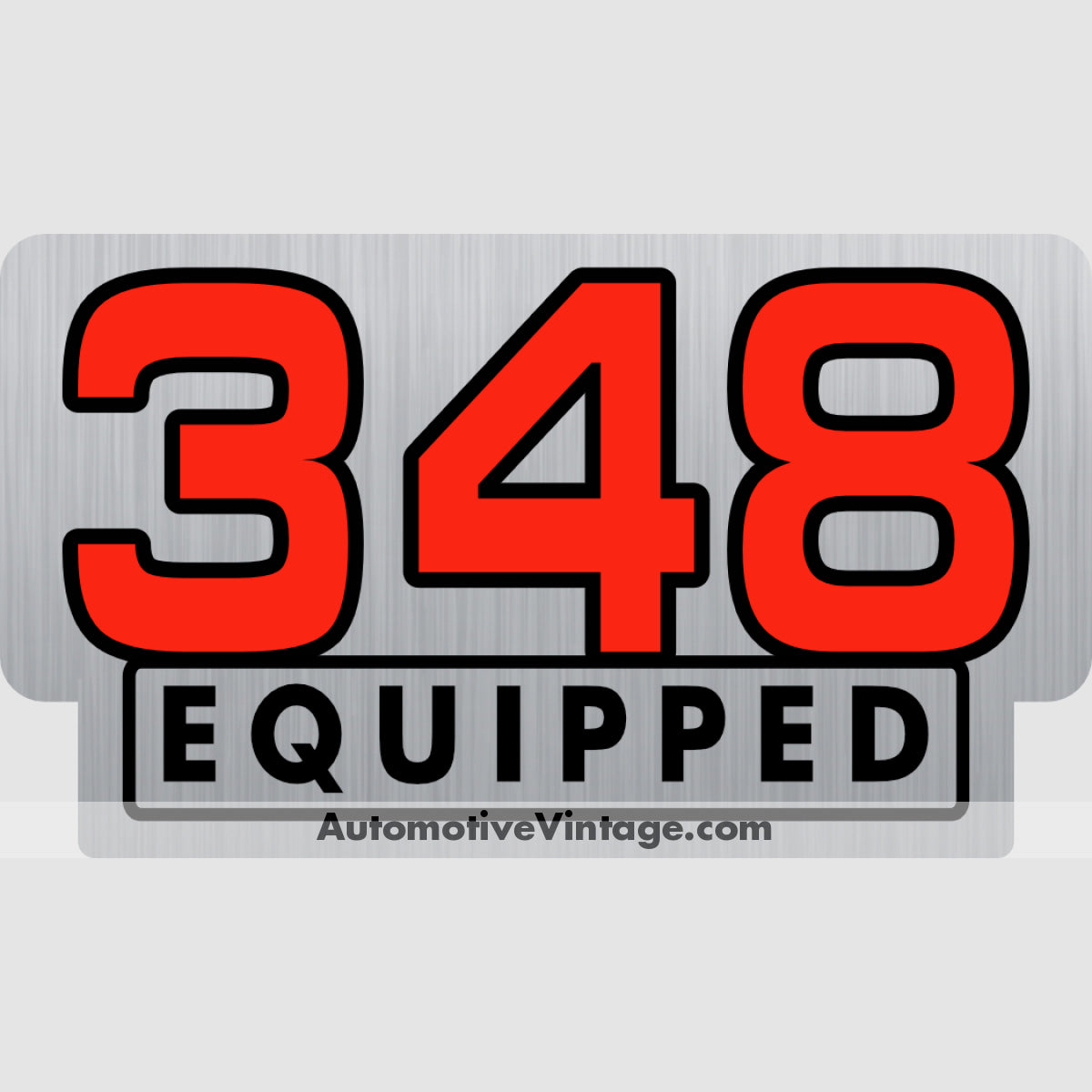 Chevrolet 348 Equipped Engine Size Silver Foil Sticker Stickers