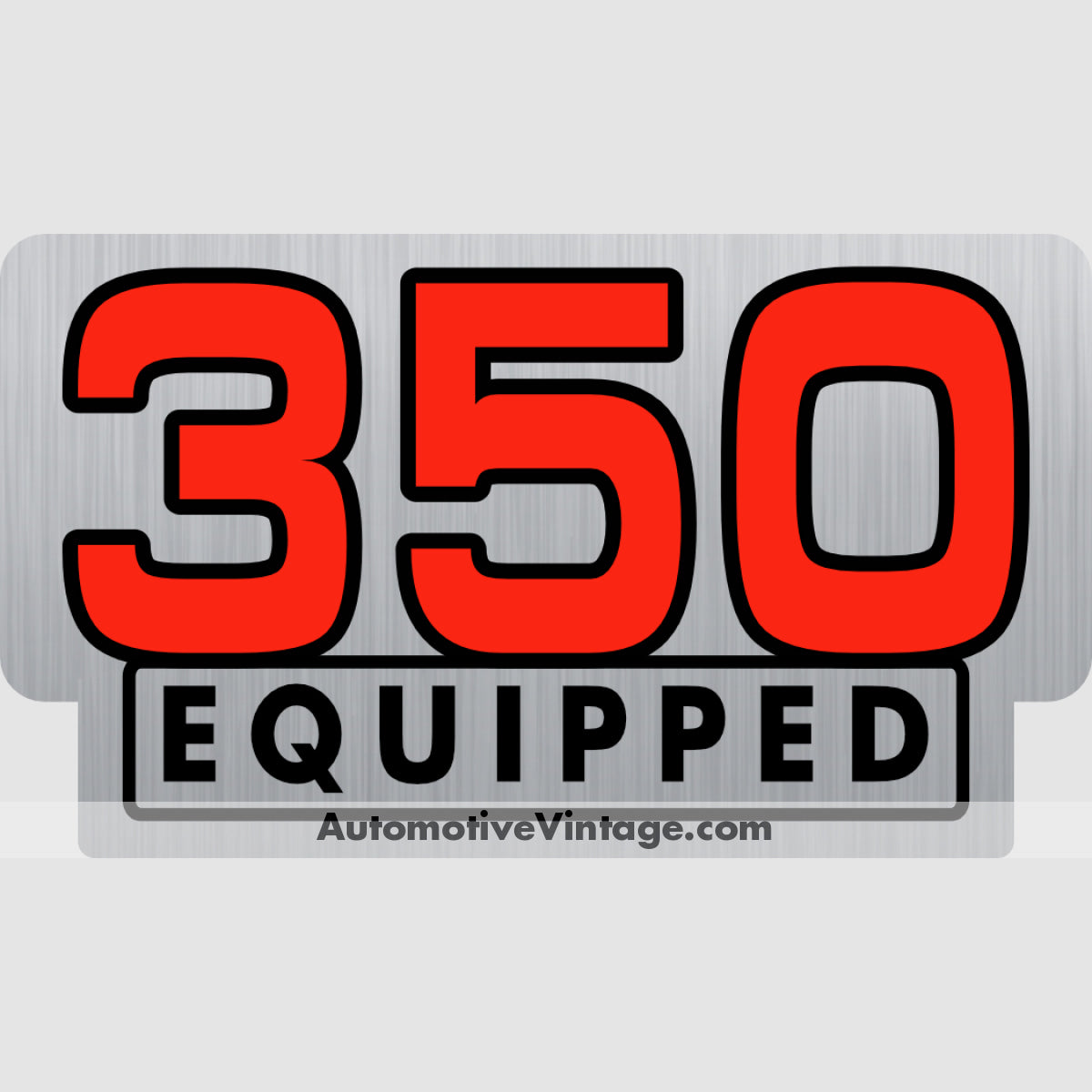 Chevrolet 350 Equipped Engine Size Silver Foil Sticker Stickers