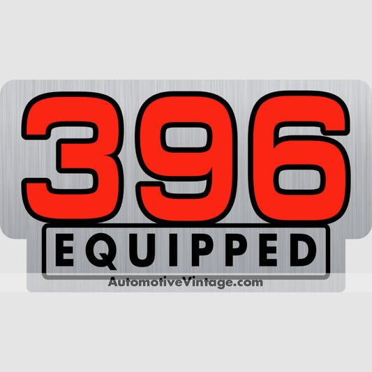 Chevrolet 396 Equipped Engine Size Silver Foil Sticker Stickers