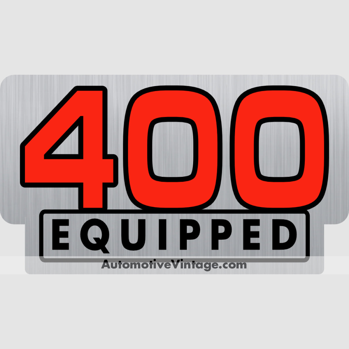 Chevrolet 400 Equipped Engine Size Silver Foil Sticker Stickers