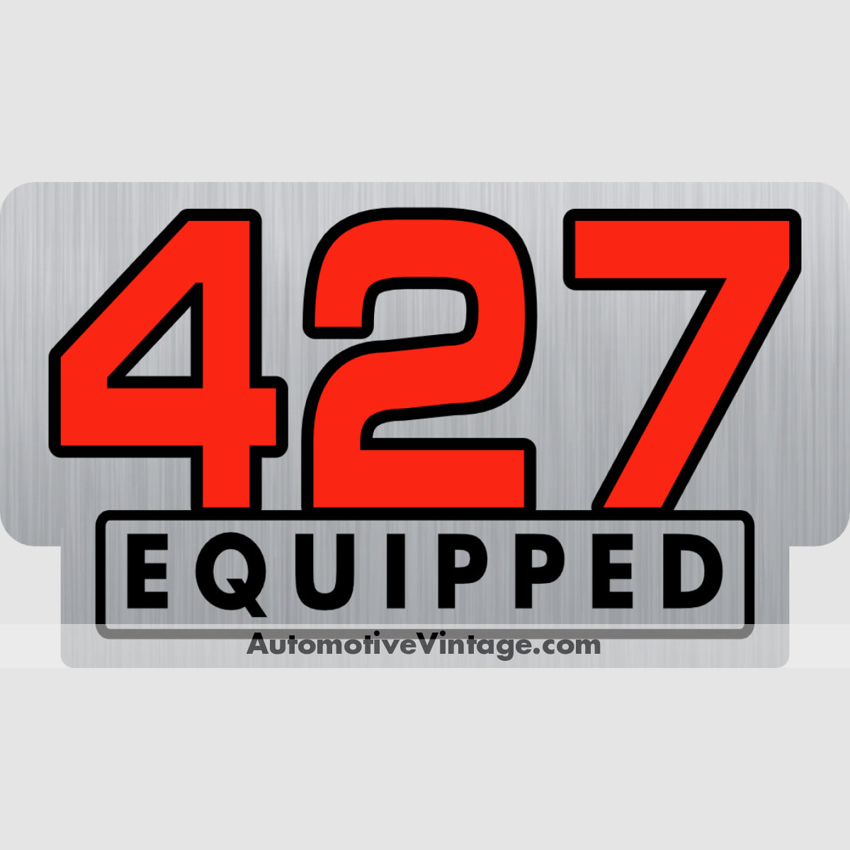 Chevrolet 427 Equipped Engine Size Silver Foil Sticker Stickers