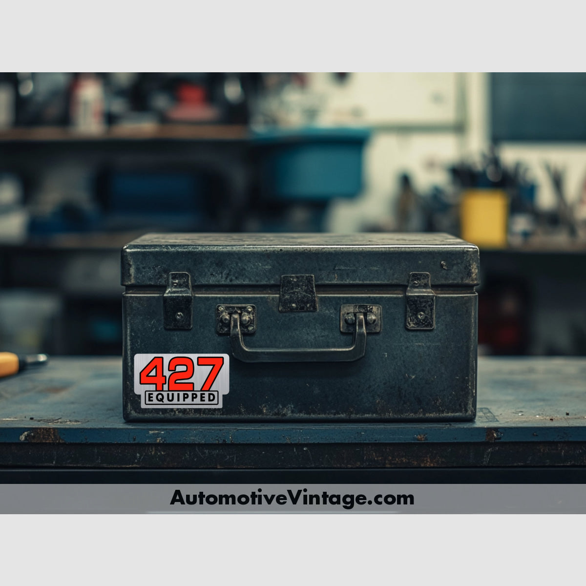 Chevrolet 427 Equipped Engine Size Silver Foil Sticker Stickers